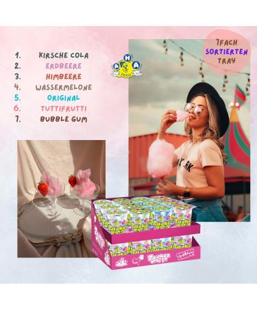  Peo's AHA Candy Floss 7 Coloured Varieties 48 x 20 g in a Tumbler Value Pack 7 Flavours - Buy Online on GoSupps.com