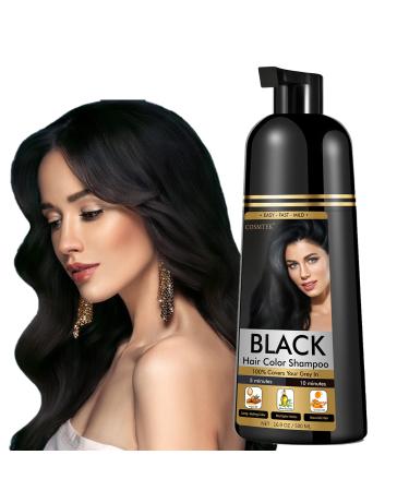 COSMTEK Black Hair Dye Shampoo for Gray  IVNIL Natural Hair Dye Shampoo for Women & Man  3-In-1 & Semi-Permanent  Herbal Ingredients & Ammonia-Free  Fast Acting and Long Lasting  16.9 fl oz