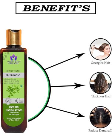 Blessfull Healing Organic Henna Thyme Hair Tonic 300 ml (Packing May Vary) - Buy Online on GoSupps.com