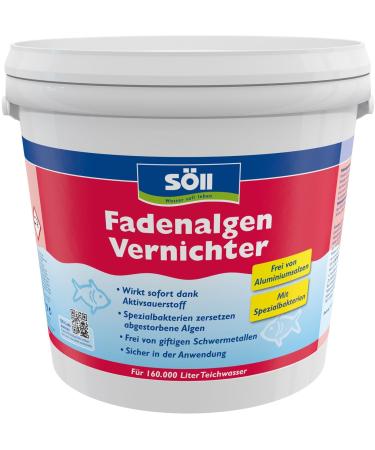 S ll 80590 thread algae deviations with active oxygen 5 kg high -high thread algae remover with immediate effect destroyed thread algae in the plant pond natural pond fish pond koiteich 1 piece (1 Pack)