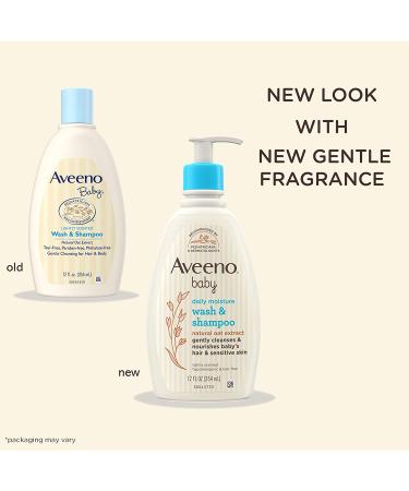 Aveeno Baby Wash & Shampoo, Lightly Scented, 12 fl oz - Gentle Clean for Delicate Skin - Buy Online on GoSupps.com