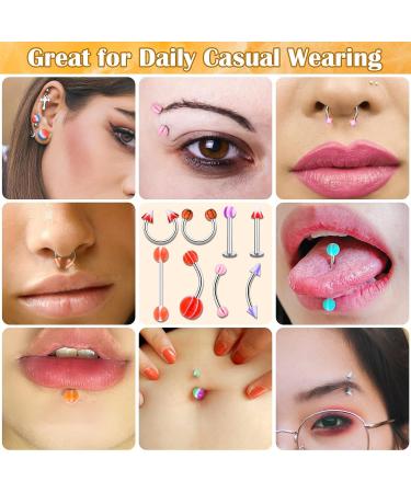 Cludoo 144PCS Professional Body Piercing Kit | Stainless Steel 14G 16G | Colorful Piercing for Belly Button, Septum, Lip, Nose, Tongue, Tragus, Cartilage, Daith, Eyebrow - Buy Online on GoSupps.com