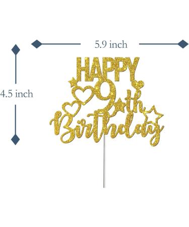 Tenhaisi Glitter Golden Happy 9th Birthday Cake Topper 9 and Fabulous Birthday Cake Topper - Kids 9th Birthday Party Decoration - Cheers to 9 Years Birthday/Wedding Anniversary Party Supplies - Buy Online on GoSupps.com