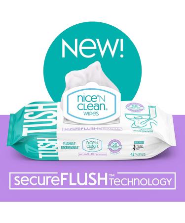 Nice 'N Clean SecureFLUSH Adult Flushable Wipes with Aloe & Vitamin E | 42 Count x 6 Packs - Buy Online on GoSupps.com