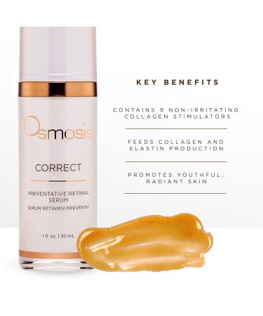 OSMOSIS CORRECT Retinal Facial Serum - Collagen Booster for Youthful Radiant Skin - Anti-Aging & Pigmented Skin Treatment - 1 Fl Oz - Buy Online on GoSupps.com