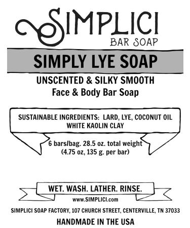 Simply Lye Natural Soap for Sensitive Skin | 6 Bar Value Bag | Palm-Free & Eco-Friendly - Buy Online on GoSupps.com
