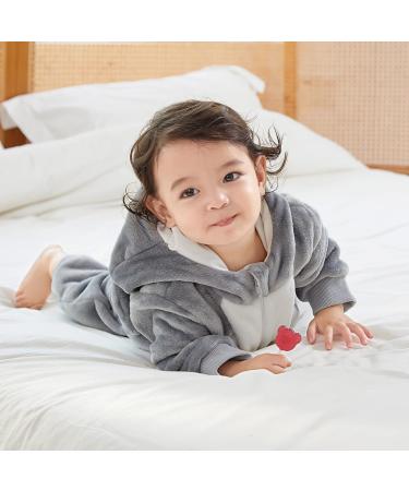 Cooky.D Baby Hooded Romper | Winter Flannel Jumpsuit Pajamas | 24-30 Months | Dog Design - Buy Online on GoSupps.com