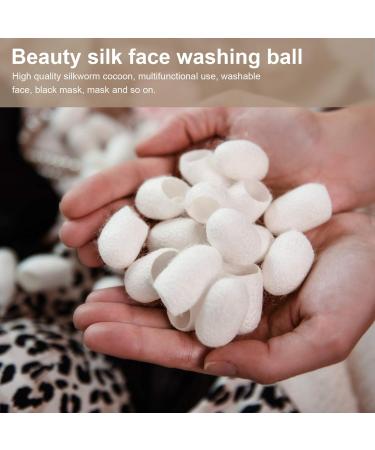 100pcs Natural Organic Silk Balls for Facial Cleaning & Whitening Exfoliation - Best eCommerce Skincare Solution - Buy Online on GoSupps.com