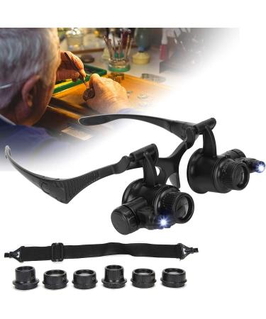 Headband Magnifier 4 Head Loupe Magnifier Head Wearing Magnifying Glass Watch Repair LED Light Magnifying Glass Adjustable LED Magnifying Glass for Repairing Reading to Pursue Happiness - Buy Online on GoSupps.com