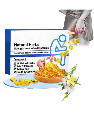 Heca Natural Herbal Strength Hemorrhoid Capsules Natural Hemorrhoid Relief Capsules Hemorrhoid Treatment Relief Capsules Rapid Hemorrhoid Treatment (1box)
