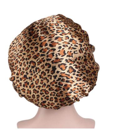 Tvoip Silk Hair Bonnet for Sleeping and Shower - Leopard Print - Buy Online on GoSupps.com