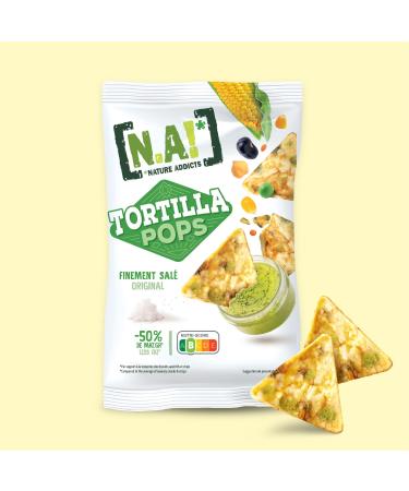 NA! NATURE ADDICTS Tortillas Pop Finement Salé Soufflées à Base de Corn/Légumineuses 80 g