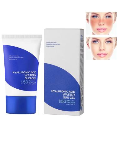KOAHDE Hyaluronic Acid Sunscreen Hyaluronic Acid Watery Sun Gel Hyaluronic Acid Natural Sun Cream Moisturizing Physical Sun Block Natural Moisturizing Suncream Waterproof Sun Gel 50ML 1PC