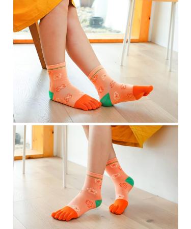Buy Women's Cotton Toe Socks 5 Finger Sneakers Socks for Sports & Leisure Breathable & Colorful - 4/5 Pairs Multicolored - Buy Online on GoSupps.com
