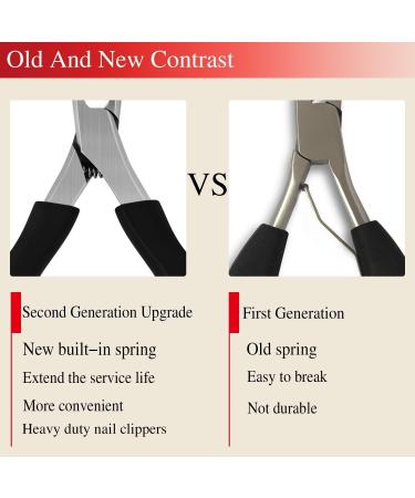 Professional Thick Toenail Clippers for Seniors - Easy Grip Large Handle, Sharp Stainless Steel - Best Nail Clipper for Men with Thick Nails - Black - Buy Online on GoSupps.com