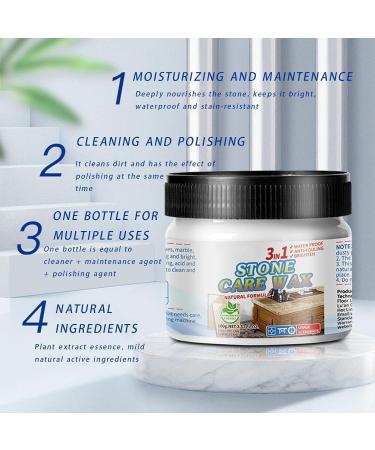 Stone Maintenance Polishing Wax with Sponge Granite Polishing Compound Marble Scratch Remover and Polish Granite Countertop Cleaner Stone Polishing Care Wax - Buy Online on GoSupps.com