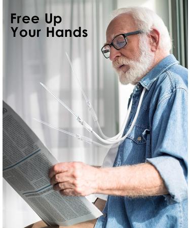 3X Hands Free Full Page Magnifying Glass with Neck Strap - Ideal for Seniors - 7.1x4.7 Inches - Magnifier for Reading, Crafts, Cross Stitch - Includes White Stand - Buy Online on GoSupps.com