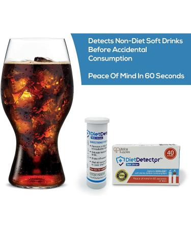DietDetector Test Strips - 40 Strips | Detect Non-Diet Soft Drinks | Ideal for Diabetics & Keto | Prevent Accidental Consumption - Buy Online on GoSupps.com