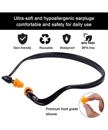 Buy Noise Cancelling Ear Plugs - Banded Reusable Silicone Earplugs for Sleeping Shooting & Construction | Best Hearing Protection - Buy Online on GoSupps.com