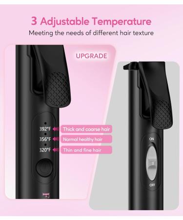 Dual Voltage Travel Ceramic Curling Iron - 1 Inch Mini Size Adjustable Temperature Keratin & Argan Oil - Perfect for Short Hair Includes Storage Bag Hot Pink - Buy Online on GoSupps.com