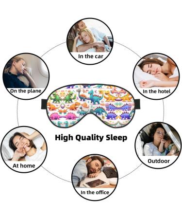 Colorful Cartoon Dinosaur Masks for Deep Sleep | Adjustable Soft Blindfolds for Travel & Meditation - Buy Online on GoSupps.com