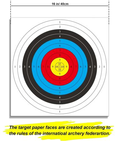 Archery Targets Paper - 30pcs Standard 10 Rings 16x16 in - Backyard Bow Arrow Targets for Hunting & Practice Accessories - Buy Online on GoSupps.com