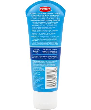 O'Keeffe's Healthy Feet Foot Cream Relieves and Repairs Extremely Dry Cracked Feet Instantly Boosts Moisture 3oz/85g Tube (Pack of 1) K1280003 1 count (Pack of 1) - Buy Online on GoSupps.com