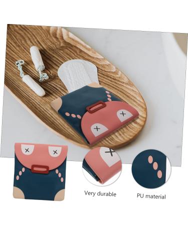 Lurrose Travel Napkin Purse - Leather Diaper Bag for Menstrual Pads and Coins - Pink 13.5X12X1CM - Buy Online on GoSupps.com