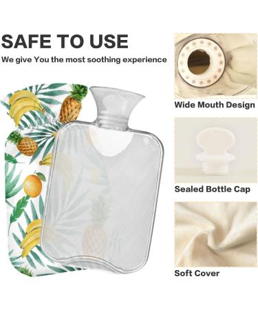 Naanle 2L Palm Leaf Banana Pineapple Hot Water Bottle - Large Transparent Heat & Cold Therapy for Pain Relief - Buy Online on GoSupps.com