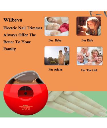 Wilbeva Electric Nail Clippers with File - Professional Nail Care for Adults, Seniors, Infants & Kids - Red - Buy Online on GoSupps.com