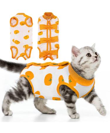 Pumyporeity Katzenbody after op castration cats suitical recovery suit cat relaxation for surgery surgical recovery suit cats abdominal wounds body cat clothing (orange xs) xs orange