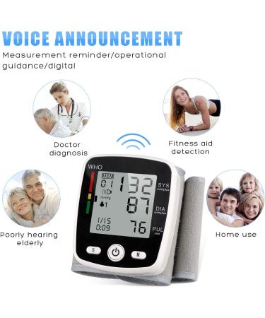 Potulas Wrist Blood Pressure Monitor with USB Charging | Automatic Digital BP Machine with Voice Broadcast & Large Display Screen - Buy Online on GoSupps.com