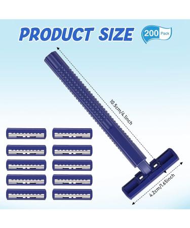 Stainless Steel Twin Blade Disposable Razors for Men - 200 Pack | Portable & Multipurpose Men's Shaving Razor for Travel and Bathing - Buy Online on GoSupps.com
