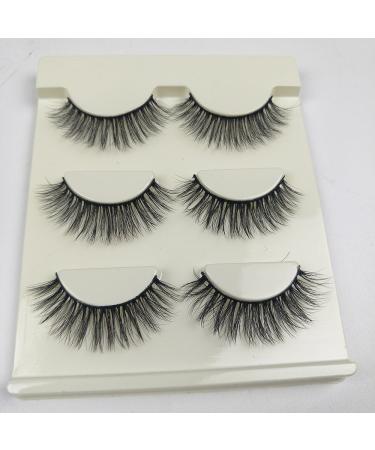 3D Mink False Eyelashes - Handmade Reusable Natural Black - Thick & Long - 3 Pairs (3D-22) | International Shipping - Buy Online on GoSupps.com