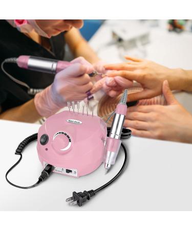 AW 30000RPM Electric Nail Drill Kit for Acrylic Nails - Manicure Pedicure Tool with 6 Bits - Pink - Buy Online on GoSupps.com
