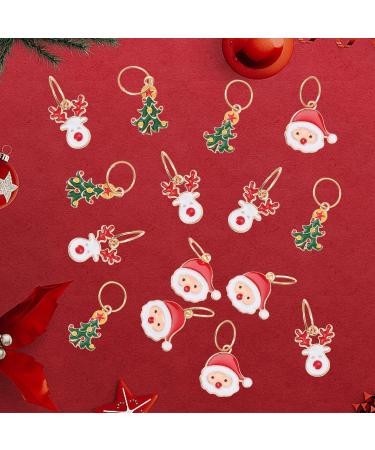 Miaija Christmas Hair Braid Rings Pendants Xmas Hair Braid Ring Xmas Shape DIY Hair Braiding Jewelry for Gift Women Girl Long Hair Accessories (30) - Buy Online on GoSupps.com
