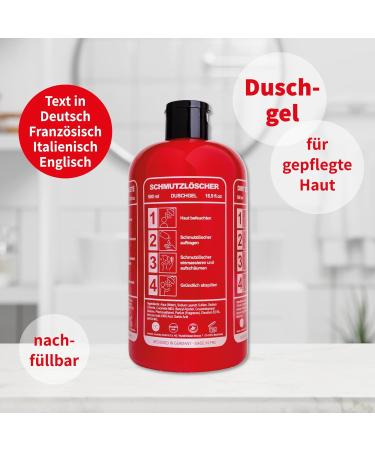 Accentra shower gel DIRT EXTINGUISHER in bottle with fire extinguisher look 500ml fragrance Musk refillable red - Buy Online on GoSupps.com