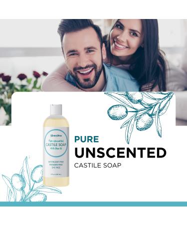 Organic Unscented Castile Soap - Gentle Cleanser for Dry Sensitive Skin - Hydrating Glycerin Formula for Hair, Face, Body - All Purpose Cleaner - Buy Online on GoSupps.com