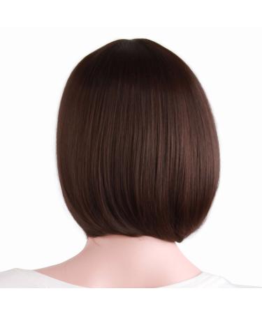 MapofBeauty 12/30cm Dark Brown Straight BOB Wig for Women | Role Play & Fashion Hairpiece - International Shipping Available - Buy Online on GoSupps.com