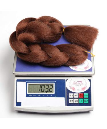 Buy Showjarlly Kanecalon Hair Extensions - Dark Chestnut Brown Ombre Jumbo Braids 24 Inch | Premium Kankalon Box Braid Kunsthaar - Buy Online on GoSupps.com