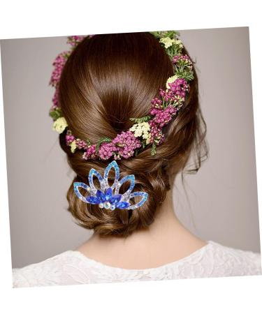 Ipetboom 1pc Wedding Hair Comb Wedding Headpiece Colorful Hair Comb Blue Hair Comb Tiara Hair Accessories for Kids Princess Hair Comb Bridal Hair Comb Wedding Insert Comb Rhinestones Miss - Buy Online on GoSupps.com