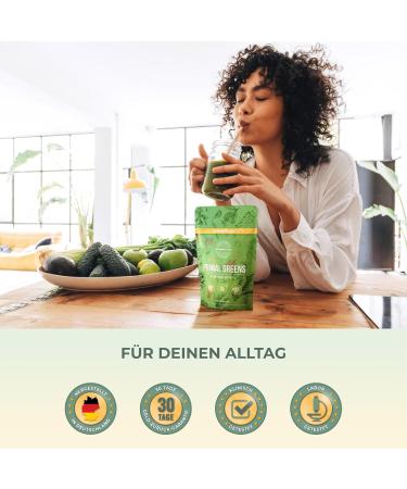 Primal Harvest Primal Greens powder for athletes with organic barley grass vitamins minerals bacterial strains for smoothies 300 g original - Buy Online on GoSupps.com