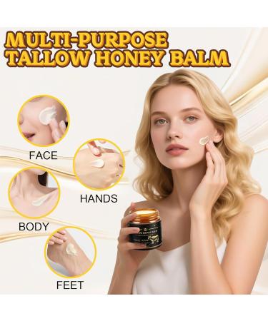 YOURTONE Beef Tallow for Skin Tallow and Honey Balm for Face Grass-Fed Beef Tallow Face Moisturizer Deeply Moisturizing for Dry & Sensitive Skin (4.23oz/120g) - Buy Online on GoSupps.com