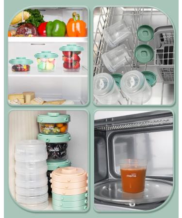 Supermama Reusable Baby Food Containers - 7 oz (6 Pack) | Airtight Leak Proof Jars for Baby | BPA Free | Microwave, Dishwasher & Freezer Safe | Pink - Buy Online on GoSupps.com