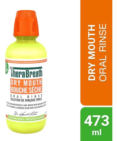 TheraBreath Dry Mouth Oral Rinse - Tingling Mint | Supports & Enhances Your Natural Saliva Production | 473ml - Buy Online on GoSupps.com