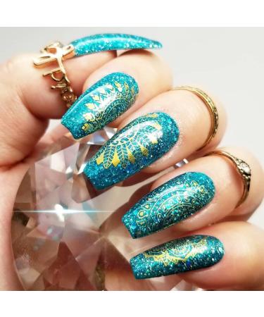AIMEILI Diamond Glitter Teal Blue Green Gel Nail Polish - 044 (10ml) - Buy Online on GoSupps.com