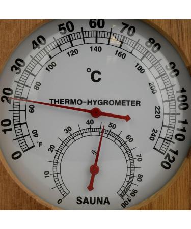 Finnish Sauna Climate Meter - SudoreWell Thermometer & Hygrometer with Dark Wooden Frame for Accurate Humidity & Temperature Control - Buy Online on GoSupps.com
