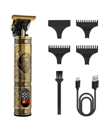 Hair Clippers Men Mcbazel Rechargeable Cordless Hair Clipper Razor with LCD Display Hair Trimmers Cordless Beard Trimmer Hair Clippers with 4 Guide Combs-Gold