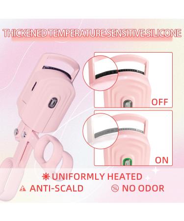 Heated Eyelash Curler - JINCUIY Quick Rechargeable Eyelash Curler with 3 Temperature Levels & Anti-Scalding Design - Long-Lasting Curl (Pink-FS01 - Buy Online on GoSupps.com