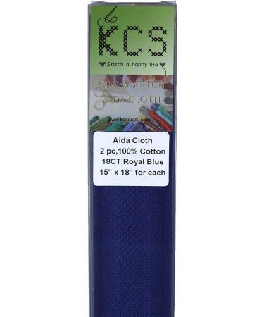 KCS 15 x 18 Cross Stitch Cotton Aida Cloth Fabric - Royal Blue 18CT (2 pc) | Needlework Supplies - Buy Online on GoSupps.com
